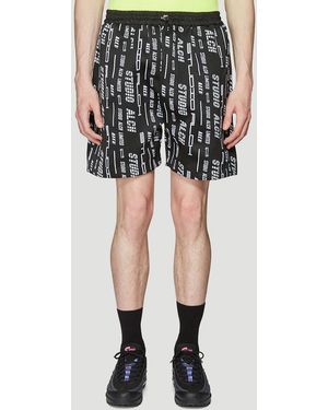 STUDIO ALCH Lanyard Logo Shorts - Black