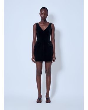 Sportmax Sleeveless Velvet Mini Dress - Blue