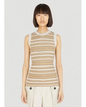 DURAZZI MILANO Rouches Cut-out Knit Tank Top - Natural