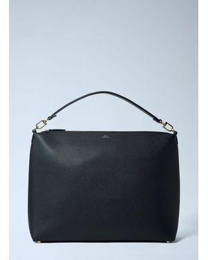 TOTEME Medium Bevel Grained Leather Shoulder Bag - Blue