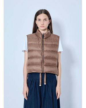 Max Mara Quilted Puffer Gilet - Blue