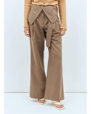 JW Anderson Jw Anderson Fold-Over Trousers - Brown