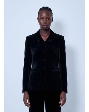 Rohe Classic Fitted Velvet Blazer - Blue