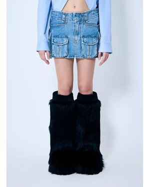 Alexander Wang Cargo Denim Mini Skirt - Blue