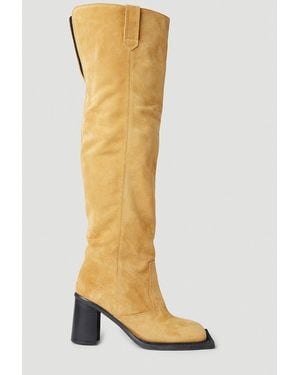 Ninamounah Howling Knee-High Suede Boots - Yellow