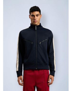 Palm Angels Curved Logo Zip-Up Track Jacket - Blue