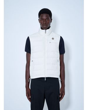 Moncler Gienah Reversible Wool Blend Down Gilet - White