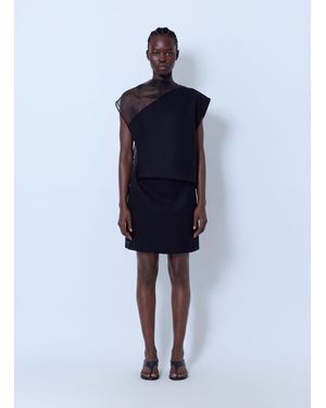 Sportmax Sheer Overlay Dress - Blue