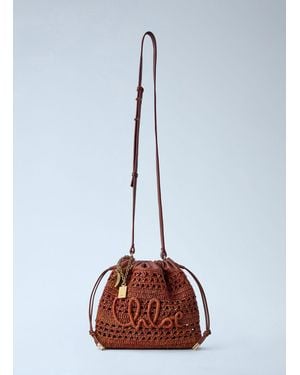 Chloé Chloé Mini Summer Banana Drawstring Shoulder Bag - White