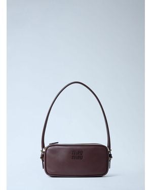 Miu Miu Softy Leather Shoulder Bag - Brown