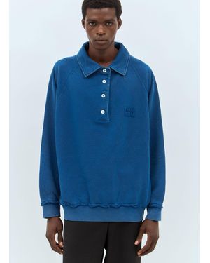 Miu Miu Logo Patch Polo Sweatshirt - Blue