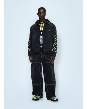 Off-White c/o Virgil Abloh Off Irregular Cargo Jeans - Blue