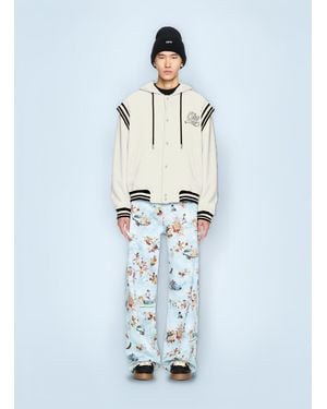 Off-White c/o Virgil Abloh Fleece 00 Varsity Hooded Jacket - Blue