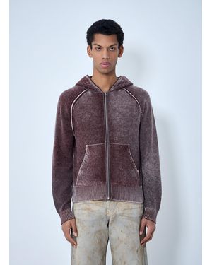 Acne Studios Zip-Up Hooded Sweatshirt - Purple