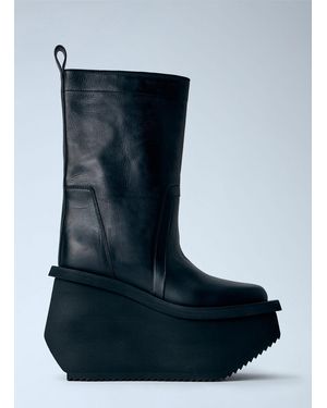 Rick Owens Factory Leather Boots - Blue