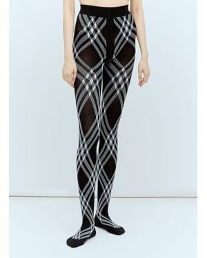 Burberry Check Wool Blend Tights - Black