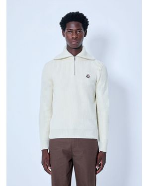 Moncler Ribbed Cotton Sweater - White