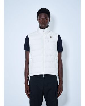 Moncler Gienah Reversible Wool Blend Down Gilet - White