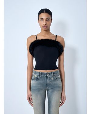 Balenciaga Faux Fur Strap Top - Blue