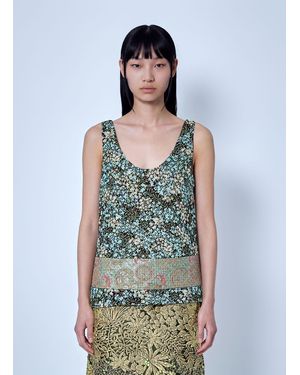 Dries Van Noten Floral Patterned Sleeveless Top - Blue