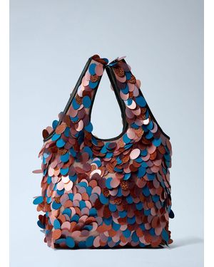 Dries Van Noten Sequinned Tote Bag - Blue