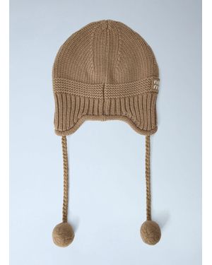Miu Miu Cashmere Blend Beanie Hat - White