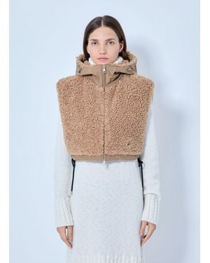 Moncler Sherpa Hooded Overlay - White
