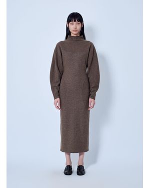 Max Mara High-Neck Wool And Cashmere Jersey Dress - Blue