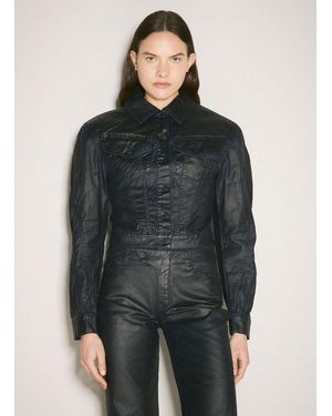 Mugler Waxed Denim Jacket - Gray