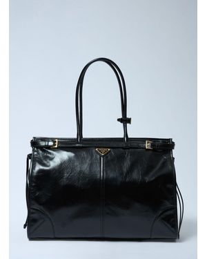 Prada Extra Large Bonnie Shoulder Bag - Black