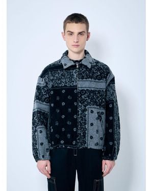 Nomarythm Textile Blanket Fleece Jacket - Blue