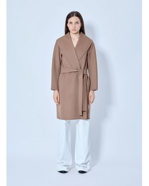 Max Mara Belted Wrap Coat - White