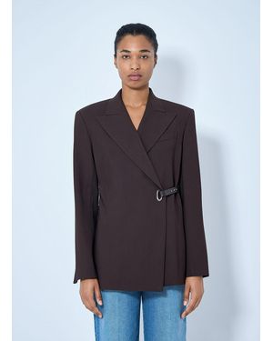 Sportmax Asymmetric Buckle Blazer - Grey