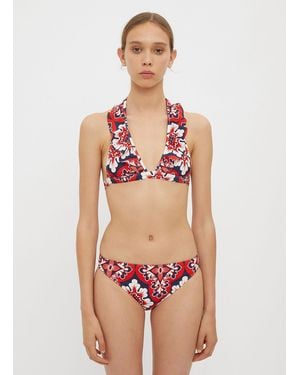 La DoubleJ Palazzo Rosso Ruffle Bikini Top - Red