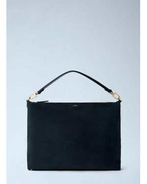 TOTEME Medium Bevel Suede Shoulder Bag - Blue