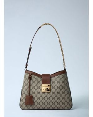 ショルダーバッグ・ポシェット GUCCI Padlock bag large Padlock large shoulder bag in brown leather trim | GUCCI® US