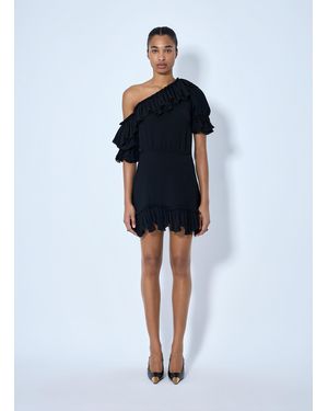 Saint Laurent Asymmetric Mini Dress - Blue