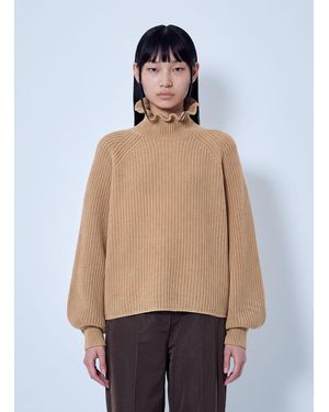 Max Mara Ribbed Knit Sweater - Natural