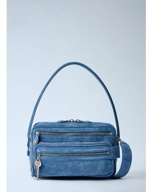Acne Studios Camero Party Suede Shoulder Bag - Blue