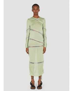 Isa Boulder Puzzle Long Sleeve Dress - Green
