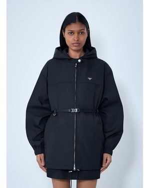 Prada Re-Nylon Hooded Belted Anorak Jacket - Blue