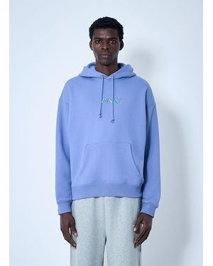 AWAKE NY Logo Motif Hooded Sweatshirt - Blue