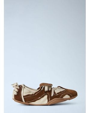 Acne Studios Suede Overlays Ballerina Sneakers - White