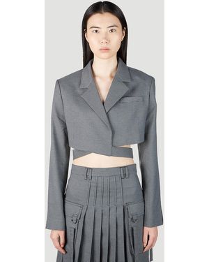 ROKH Cropped Blazer - Gray