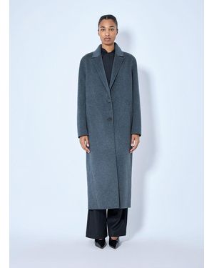 Rohe Double-Faced Wool Long Coat - Blue