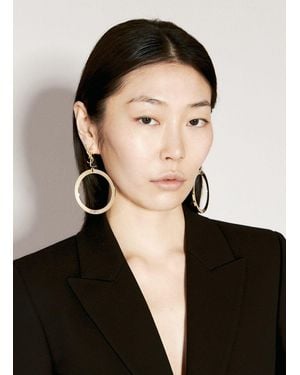 Saint Laurent Cassandre Pendant Hoop Earrings - Black