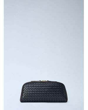 Bottega Veneta Large Nodo Leather Pouch - Blue