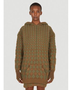 Isa Boulder Illusion Quilted Hooded Sweatshirt - Green