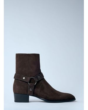 Saint Laurent Wyatt Harness Boots - White