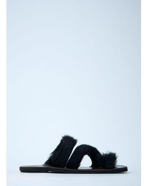 Dries Van Noten Wooled Leather Sandals - Black